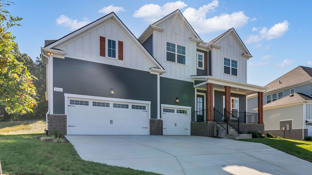Front exterior of a new home in Richvale Estates, Fairview, TN, highlighting curb appeal (Image 22).