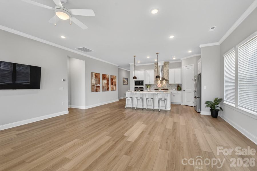 Spacious Family Room over looking Kitchen