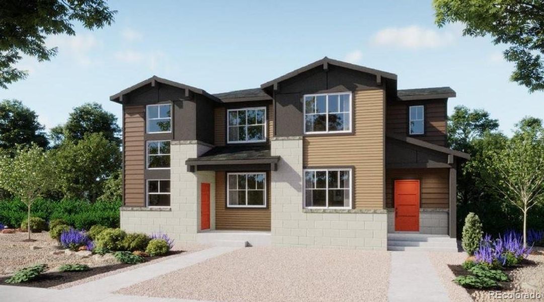 Front exterior of a new home in , Aurora, CO, highlighting curb appeal (Image 1). Front exterior of a new home in , Aurora, CO, highlighting curb appeal (Image 1).