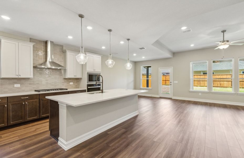 Spacious kitchen with oversized island