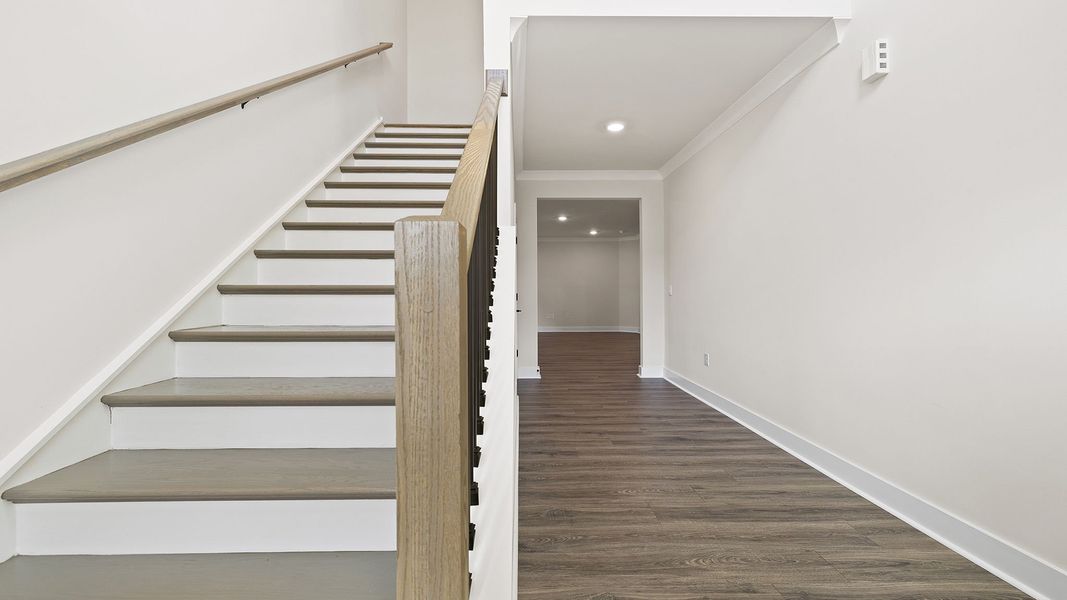 Representative unfurnished interior of a home built from the BERKSHIRE by D.R. Horton in Sycamore Cove, Woodruff (Image 13).