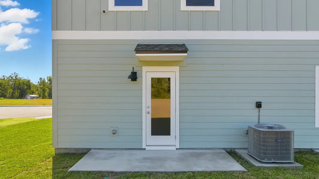 Exterior details and patio area of a home in Revelry, Tallahassee (Image 4). Exterior details and patio area of a home in Revelry, Tallahassee (Image 4).