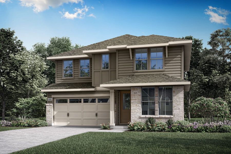 Representative exterior photo of a completed home built from the Willow by Tri Pointe Homes in The Retreat at Harvest, Argyle, TX (Image 5).