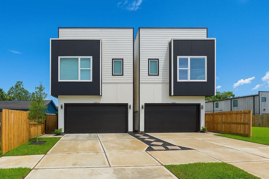 Front exterior of a new home in Skyline Homes at Lozier, Houston, TX, highlighting curb appeal (Image 25). Front exterior of a new home in Skyline Homes at Lozier, Houston, TX, highlighting curb appeal (Image 25).