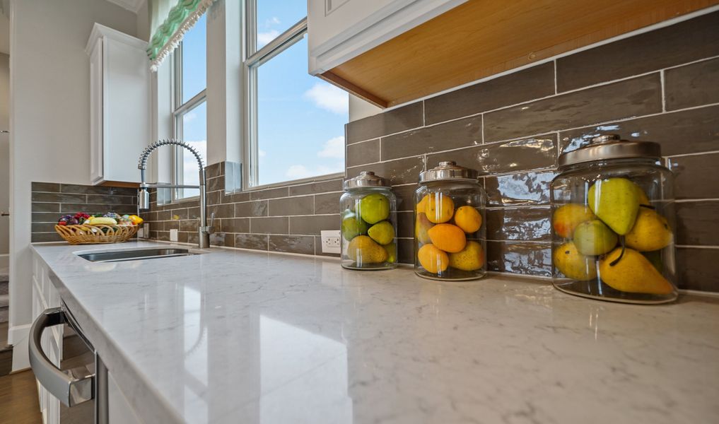 Ample counter space in kitchen