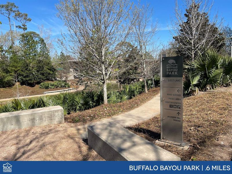 Buffalo Bayou Park is a scenic urban park known for its picturesque trails, lush green spaces, and stunning views of the downtown skyline, making it a popular spot for outdoor activities and relaxation.