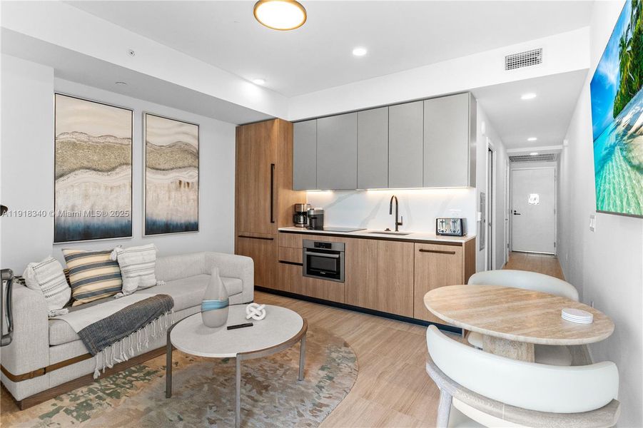 Furnished interior view inside a new home in 72 Park, Miami Beach (Image 3).