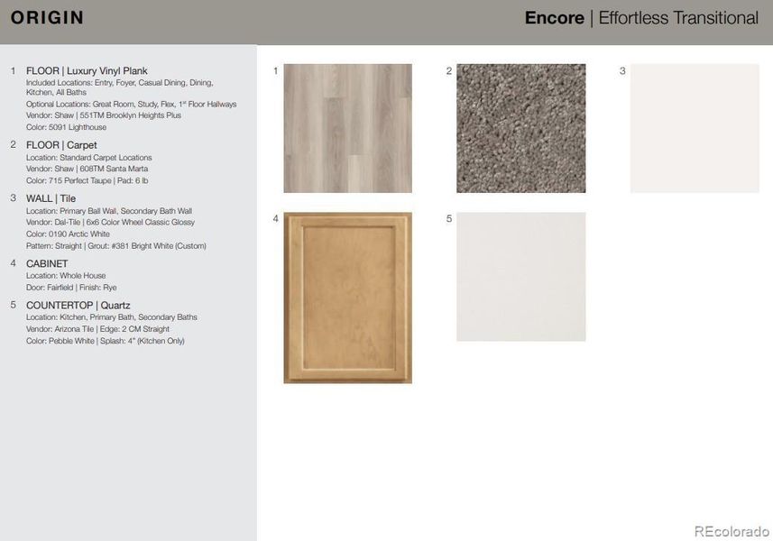 Design Selections. Home is under construction, selections subject to change.