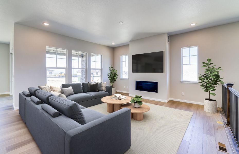Furnished interior view inside a new home in Hilltop at Inspiration, Aurora (Image 8). Furnished interior view inside a new home in Hilltop at Inspiration, Aurora (Image 8).