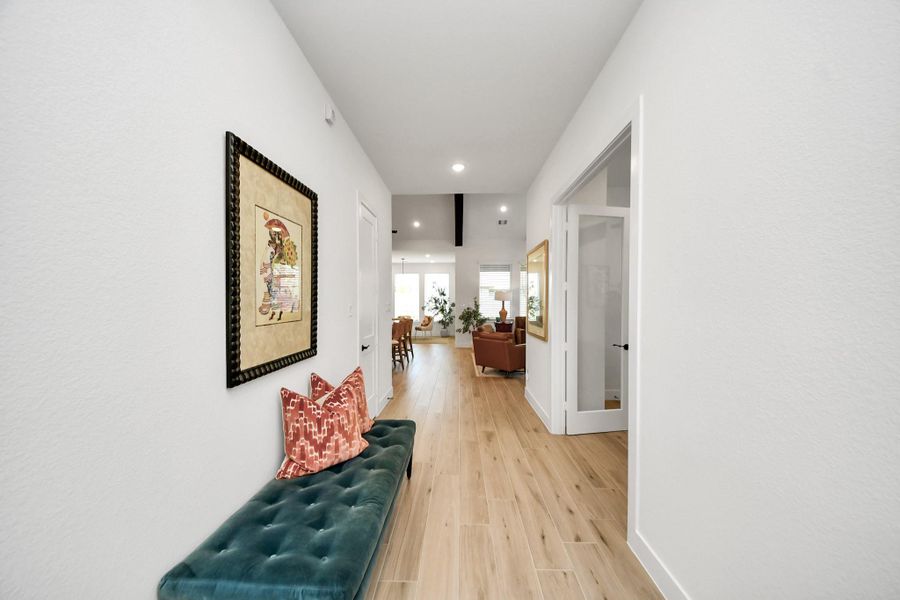The entry flows effortlessly into the heart of the home The entry flows effortlessly into the heart of the home