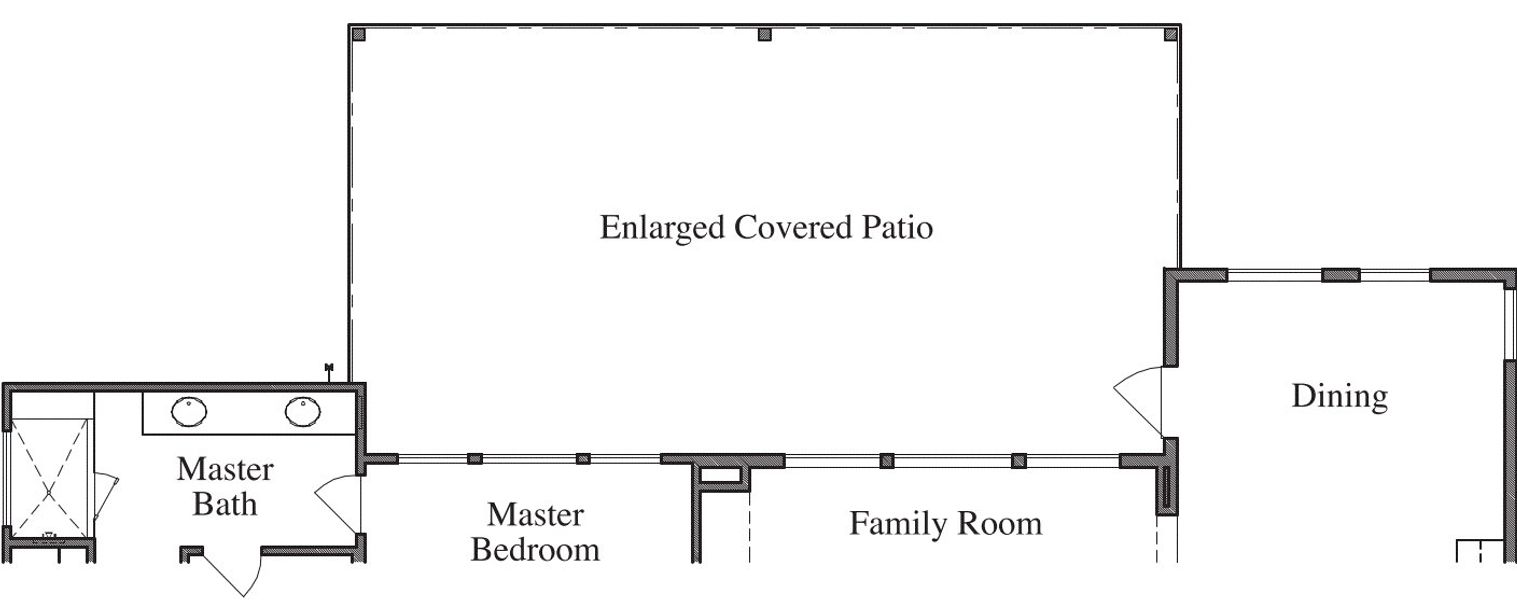 2D floor plan layout for the 2308 by Texas Homes in Pradera Ridge, Floresville, TX (Image 5).