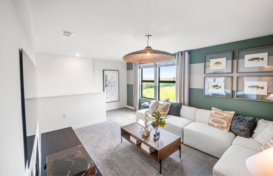 Loft space, perfect for family movie night