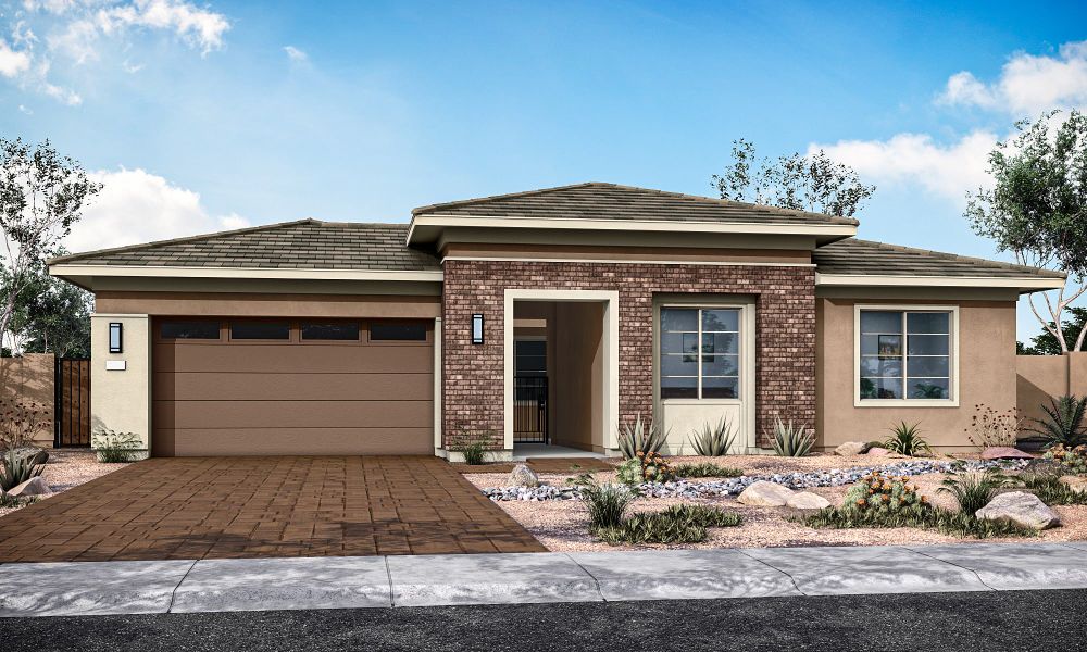 Representative exterior photo of a completed home built from the Cholla Plan 5541 by Tri Pointe Homes in Whispering Hills, Laveen, AZ (Image 2). Representative exterior photo of a completed home built from the Cholla Plan 5541 by Tri Pointe Homes in Whispering Hills, Laveen, AZ (Image 2).