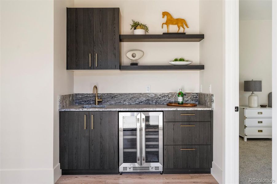 Wet bar area off the primary suite and roofdeck