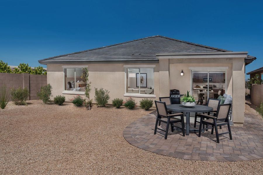 Representative exterior details of a home built from the 1708 by KB Home in Mandarina Horizon, Marana (Image 3).