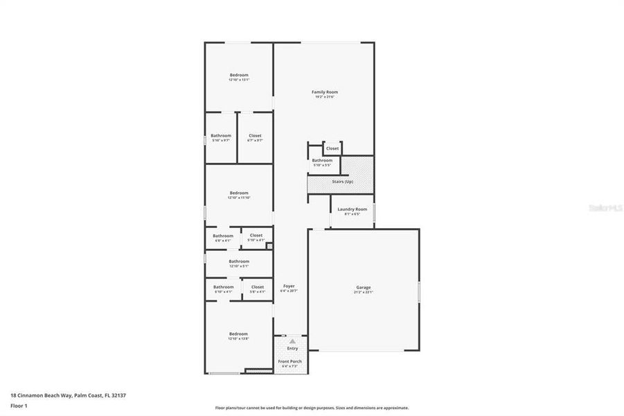 2D floor plan layout of this home in , Palm Coast, FL (Image 5). 2D floor plan layout of this home in , Palm Coast, FL (Image 5).