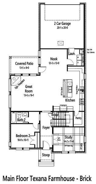 2D floor plan layout for the Hickory by Cambridge Homes in Lake Park, Rowlett, TX (Image 5).