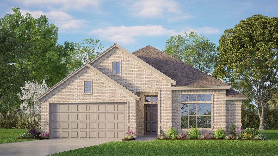 Representative exterior photo of a completed home built from the Concept 1455 by Risewell Homes in Meadow Park at The Meadows, Krugerville, TX (Image 5).