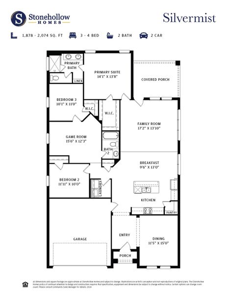 2D floor plan layout for the Silvermist by Stonehollow Homes in Heritage Grove, Blue Ridge, TX (Image 5). 2D floor plan layout for the Silvermist by Stonehollow Homes in Heritage Grove, Blue Ridge, TX (Image 5).