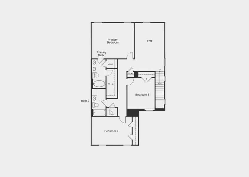 2D floor plan layout for the Plan 2245 by KB Home in Stoney Chase, Del Valle, TX (Image 8). 2D floor plan layout for the Plan 2245 by KB Home in Stoney Chase, Del Valle, TX (Image 8).