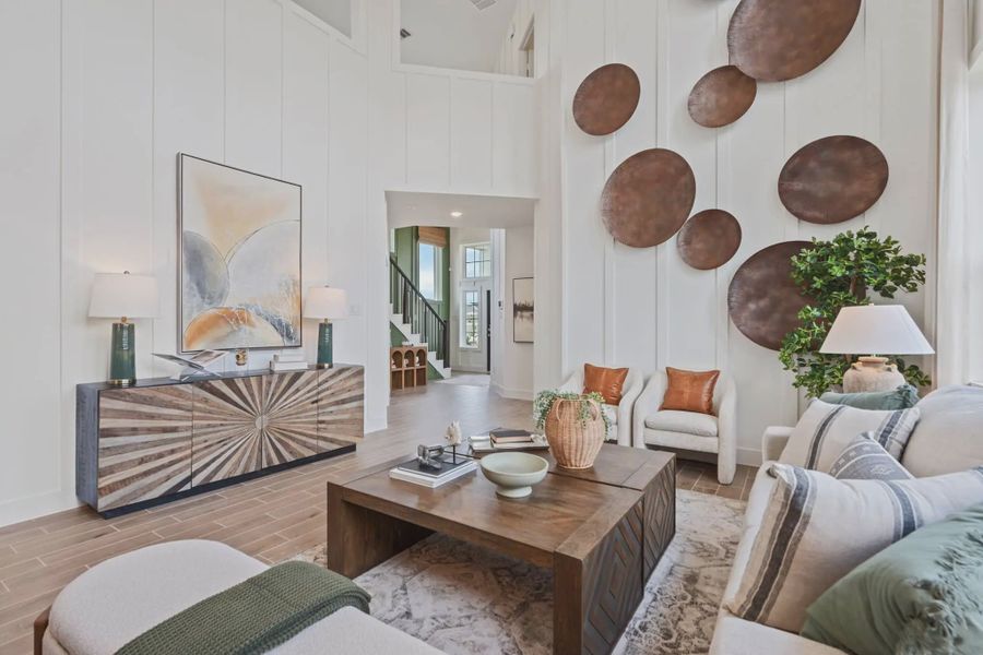 Representative furnished interior of a home built from the Durham by Chesmar Homes in Emory Glen, Katy (Image 4).