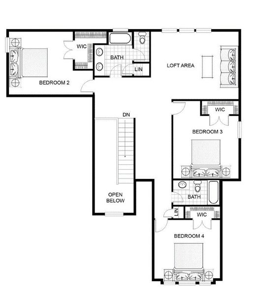 2D floor plan layout of this home in Walker's Pointe, Anderson, SC (Image 6).