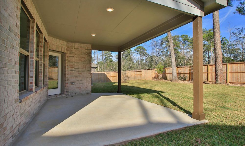 Exterior details and patio area of a home in The Woodlands Hills, Willis (Image 23).