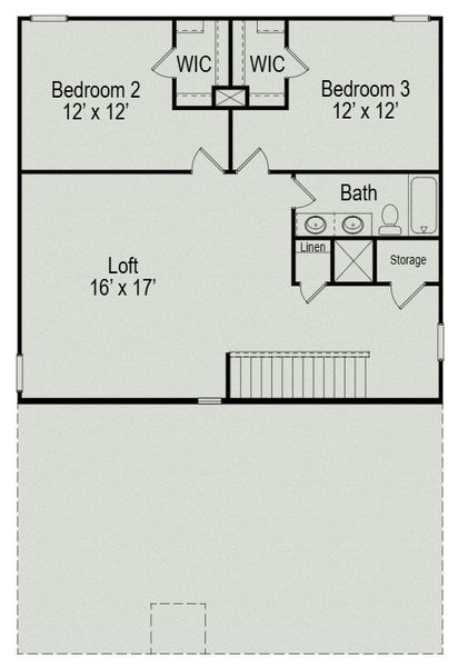 2D floor plan layout of this home in Jackson Hills, Clarksville, TN (Image 4).