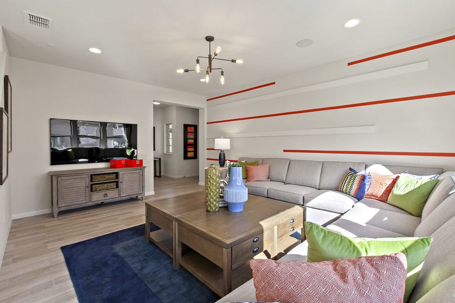 Furnished interior view inside a new home in Crosswinds, Kyle (Image 33). Furnished interior view inside a new home in Crosswinds, Kyle (Image 33).