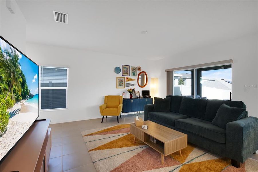 Furnished interior view inside a new home in Horse Creek at Crosswinds, Davenport (Image 7). Furnished interior view inside a new home in Horse Creek at Crosswinds, Davenport (Image 7).