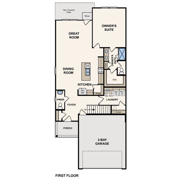 2D floor plan layout of this home in Evelyn, Austin, TX (Image 3).