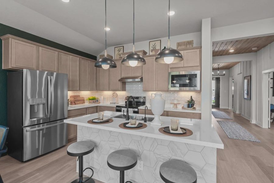 Representative furnished interior of a home built from the Morgan by Chesmar Homes in Esperanza 50's, Boerne (Image 5).