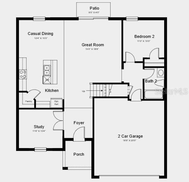 2D floor plan layout of this home in Waterstone, Groveland, FL (Image 3). 2D floor plan layout of this home in Waterstone, Groveland, FL (Image 3).