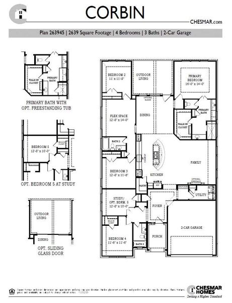 Explore this thoughtfully designed floor plan featuring a spacious primary bedroom, flexible living areas, and a convenient two-car garage.