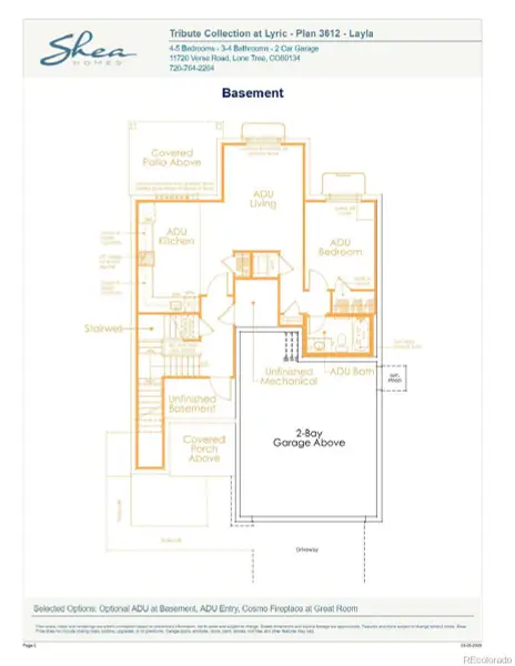 2D floor plan layout of this home in Tribute at Lyric, Lone Tree, CO (Image 7). 2D floor plan layout of this home in Tribute at Lyric, Lone Tree, CO (Image 7).
