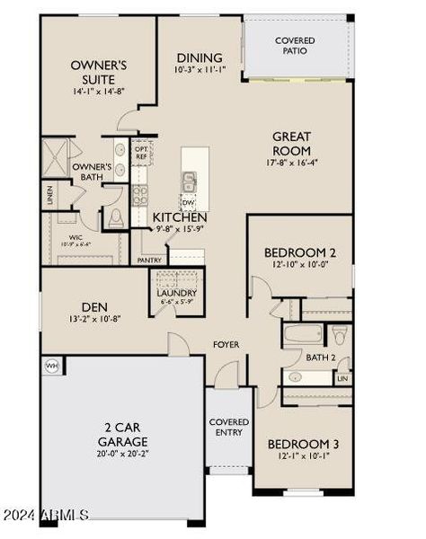 Floorplan - Marigold (L) - 4-Panel Slide