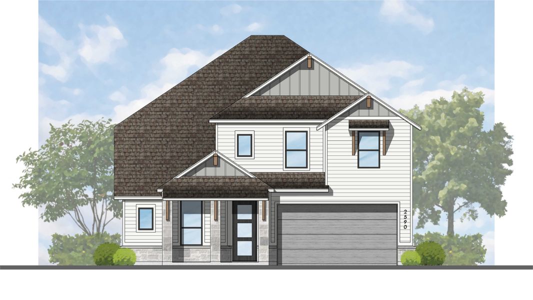 Representative rendering of the exterior for the Botero Plan by Highland Homes (Image 5). Representative rendering of the exterior for the Botero Plan by Highland Homes (Image 5).