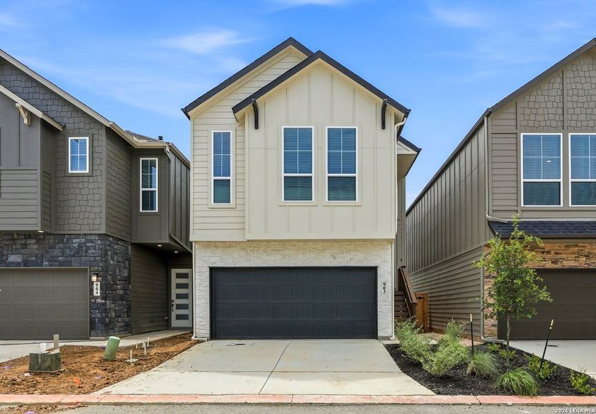 Front exterior of a new home in Rose Hill, San Antonio, TX, highlighting curb appeal (Image 1). Front exterior of a new home in Rose Hill, San Antonio, TX, highlighting curb appeal (Image 1).