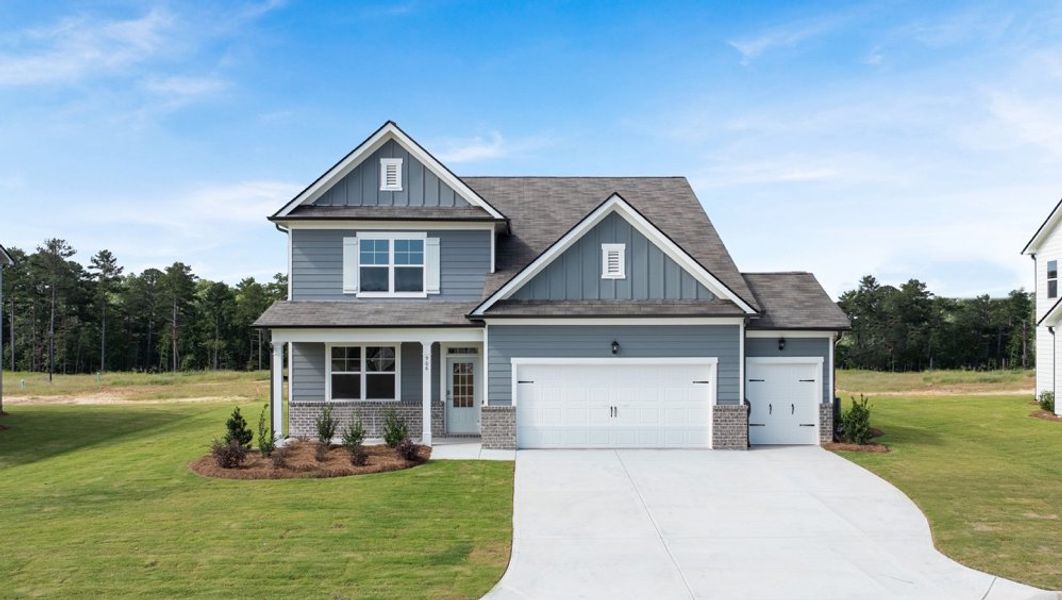 Representative exterior photo of a completed home built from the Salem by D.R. Horton in Sheffield Highlands, Dallas, GA (Image 1). Representative exterior photo of a completed home built from the Salem by D.R. Horton in Sheffield Highlands, Dallas, GA (Image 1).