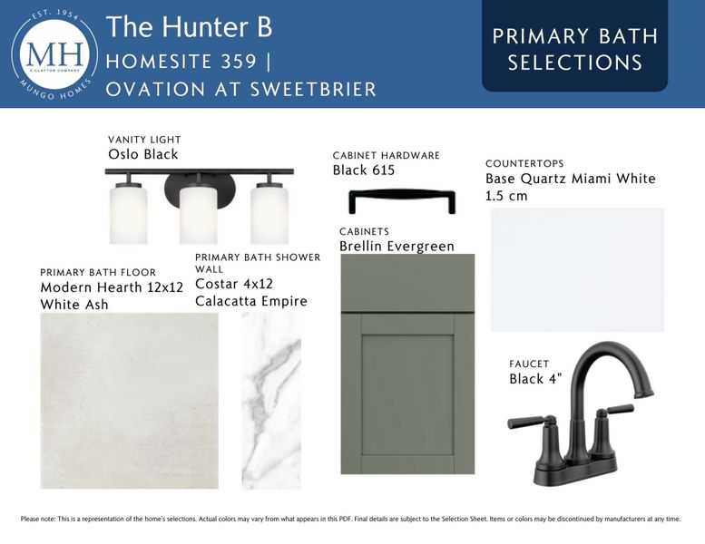 Sample of building materials used in homes in Ovation at Sweetbrier, Durham (Image 8).