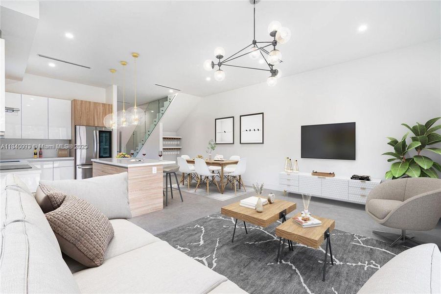 Furnished interior view inside a new home in , Miami (Image 27).