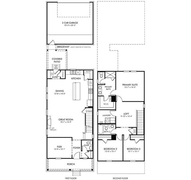 2D floor plan layout of this home in Poplar Farms, Franklin, TN (Image 2).