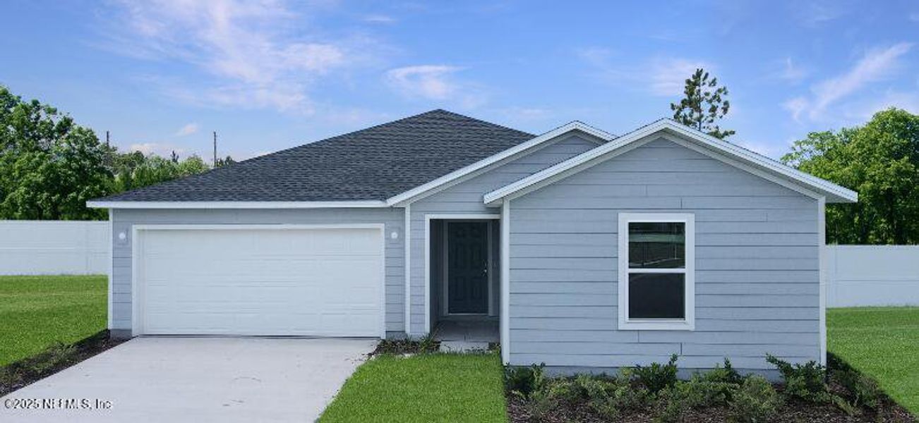Front exterior of a new home in Resilience at Palm Coast, Palm Coast, FL, highlighting curb appeal (Image 1).