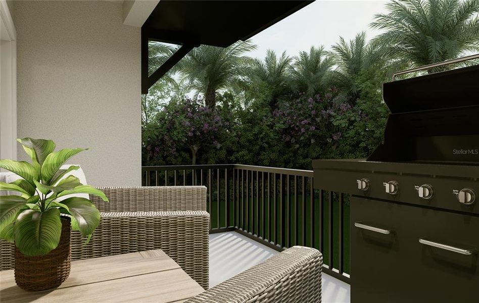 Exterior details and patio area of a home in Blanc, St. Petersburg (Image 21).