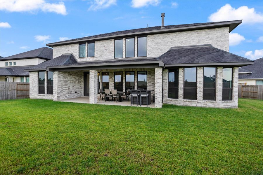 Rear elevation and covered patio