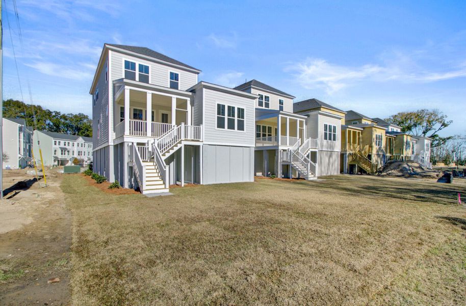 Exterior details and patio area of a home in Indigo Grove Single Family Homes, Johns Island (Image 2).