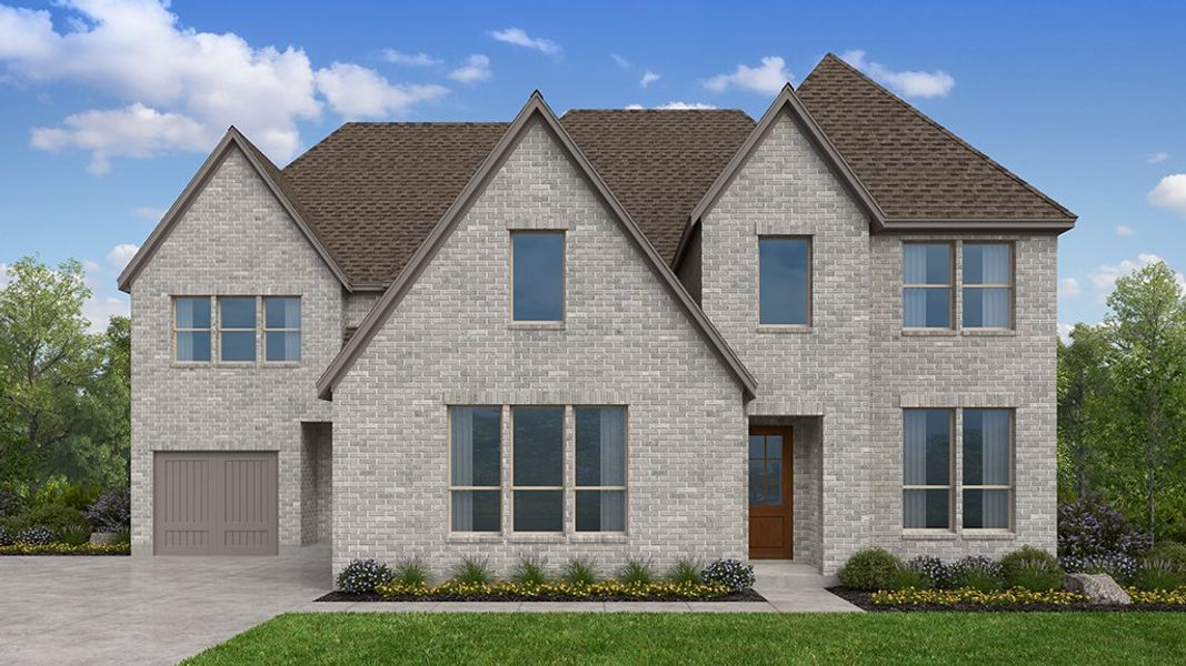 Representative exterior photo of a completed home built from the Victoria by Taylor Morrison in The Ranch at Uptown Celina 70s, Celina, TX (Image 5). Representative exterior photo of a completed home built from the Victoria by Taylor Morrison in The Ranch at Uptown Celina 70s, Celina, TX (Image 5).