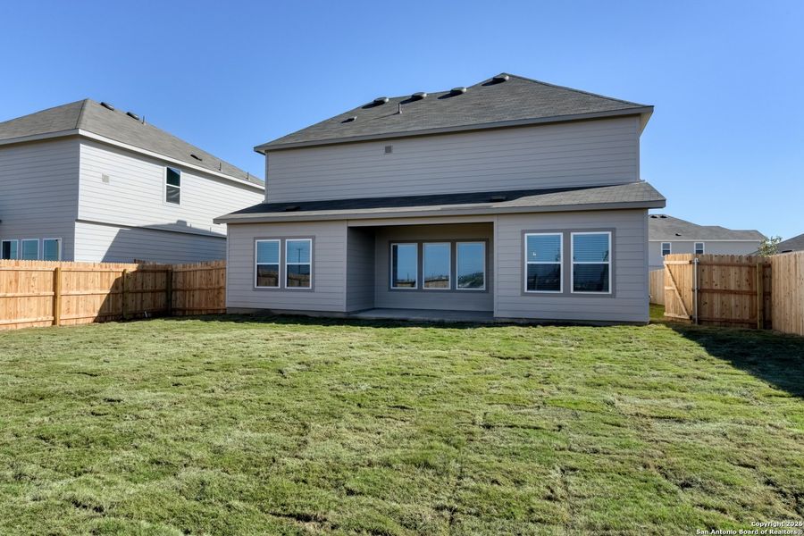 Exterior details and patio area of a home in The Preserve at the Wilder, Adkins (Image 3).