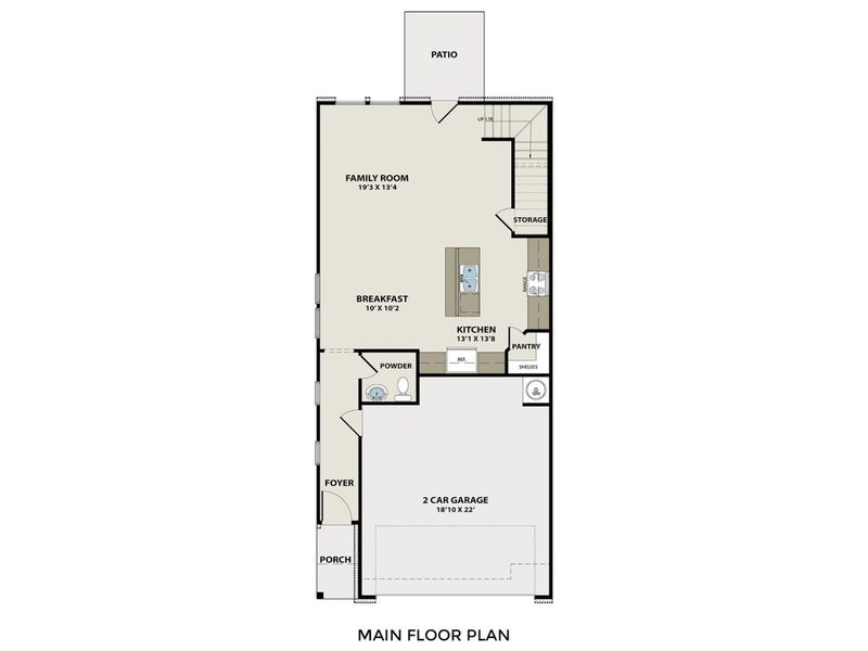 2D floor plan layout for the The Durham C by Davidson Homes LLC in Lake Park Villas, Wylie, TX (Image 3).