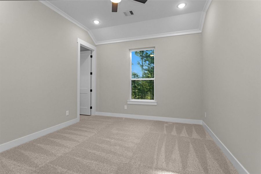 Spacious secondary bedrooms with plush carpet, generous closets, and natural light. Spacious secondary bedrooms with plush carpet, generous closets, and natural light.